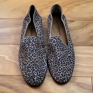 Lucky Brand size 7 smoking loafers leather leopard print